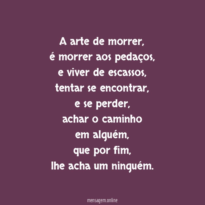 A arte de morrer