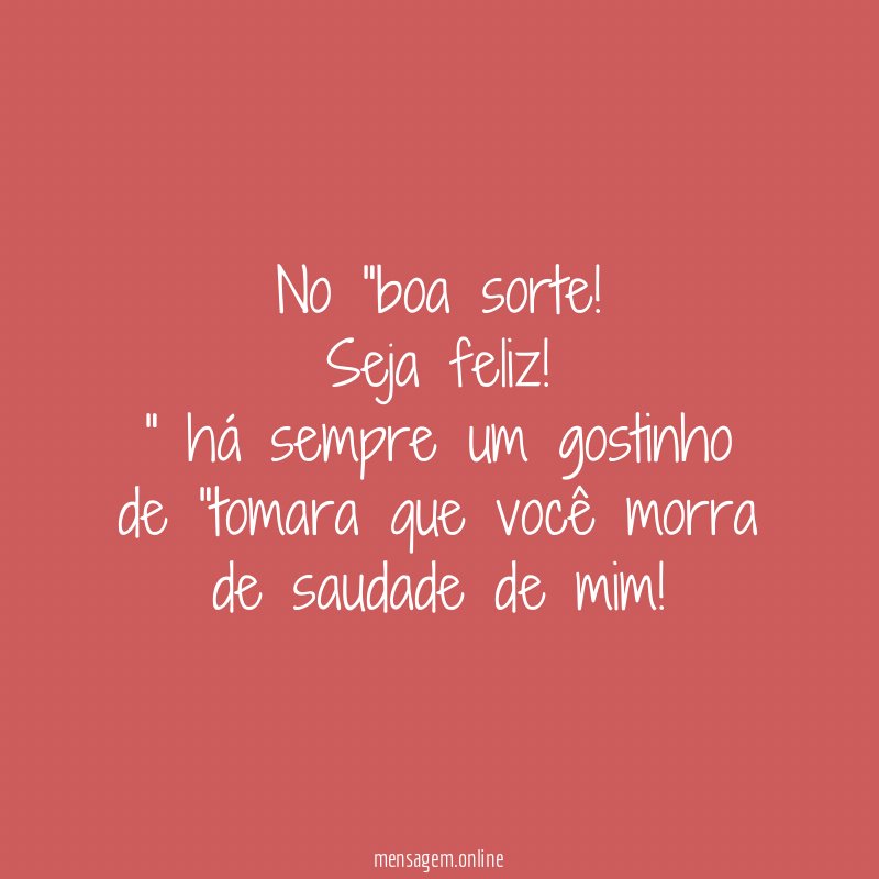 No "boa sorte