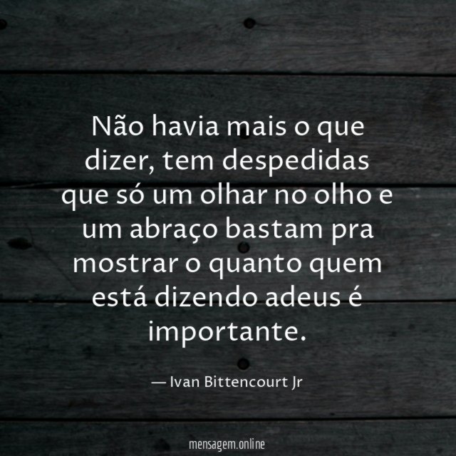 Não havia mais o que dizer