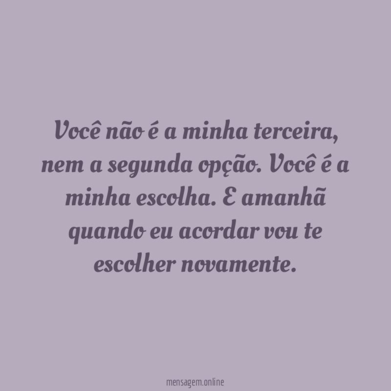 Você não é a minha terceira