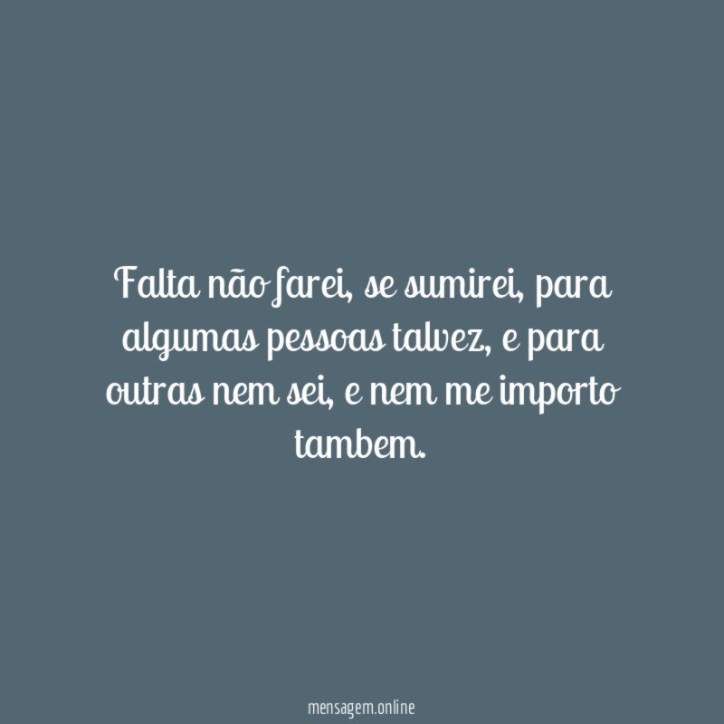 Falta não farei