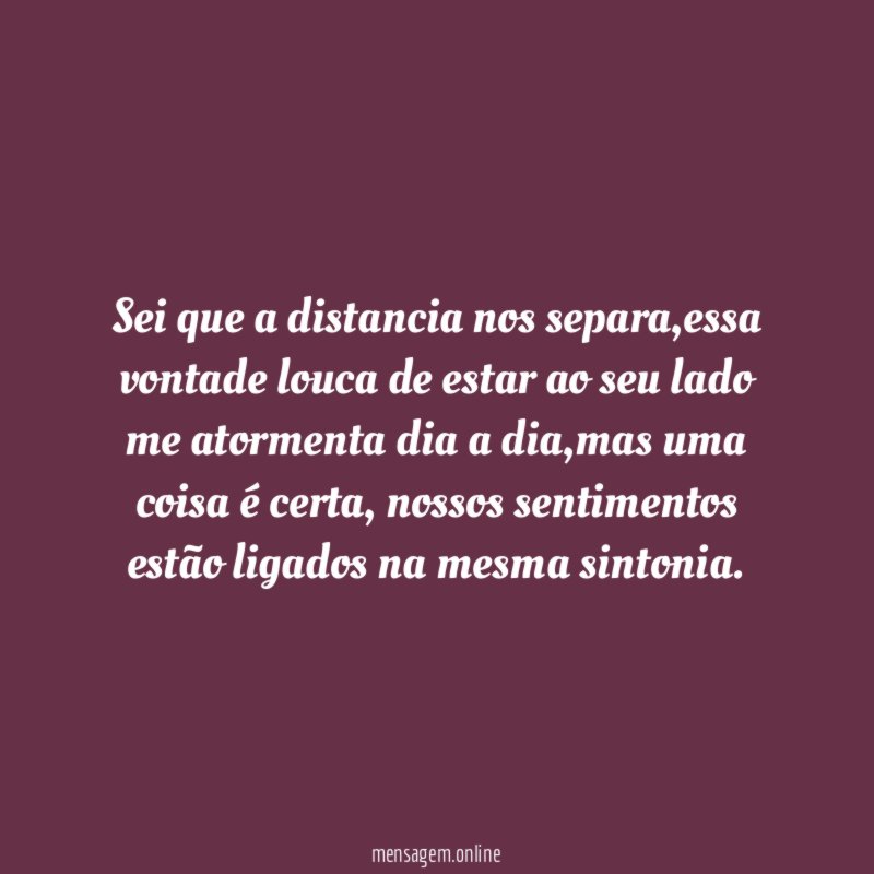 Sei que a distancia nos separa