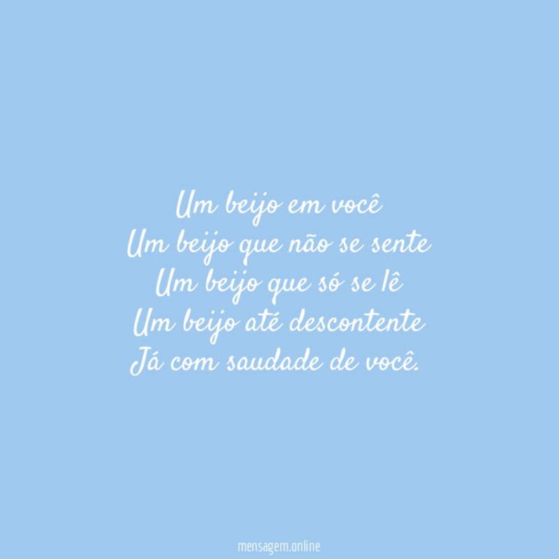 Um beijo em você Um beijo que não se