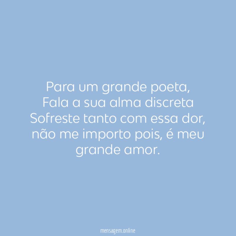 Para um grande poeta