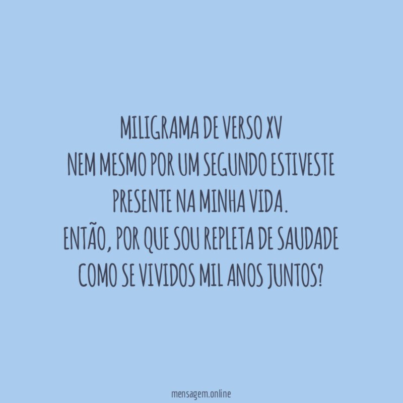 Miligrama de verso XV