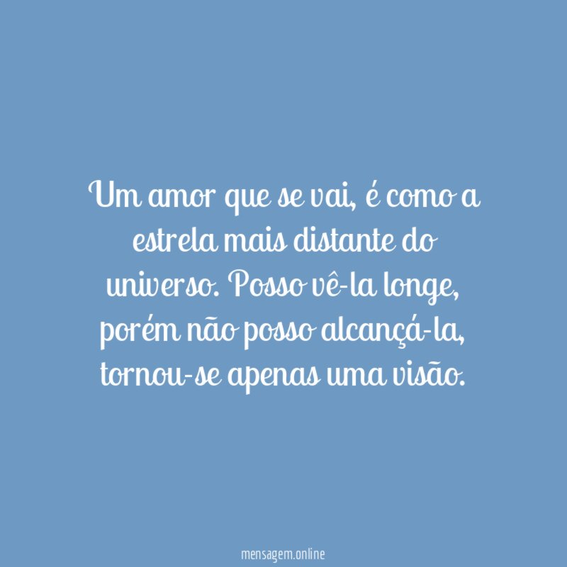 Um amor que se vai