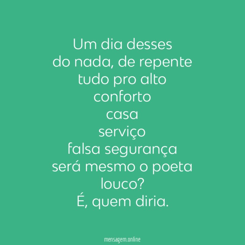 Um dia desses do nada