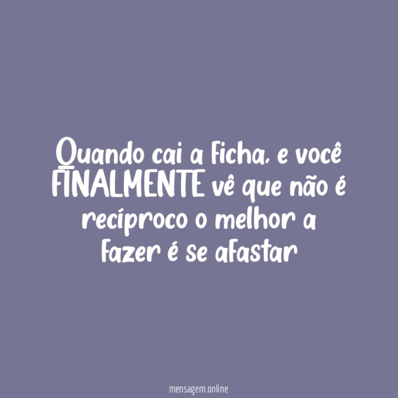 Quando cai a ficha