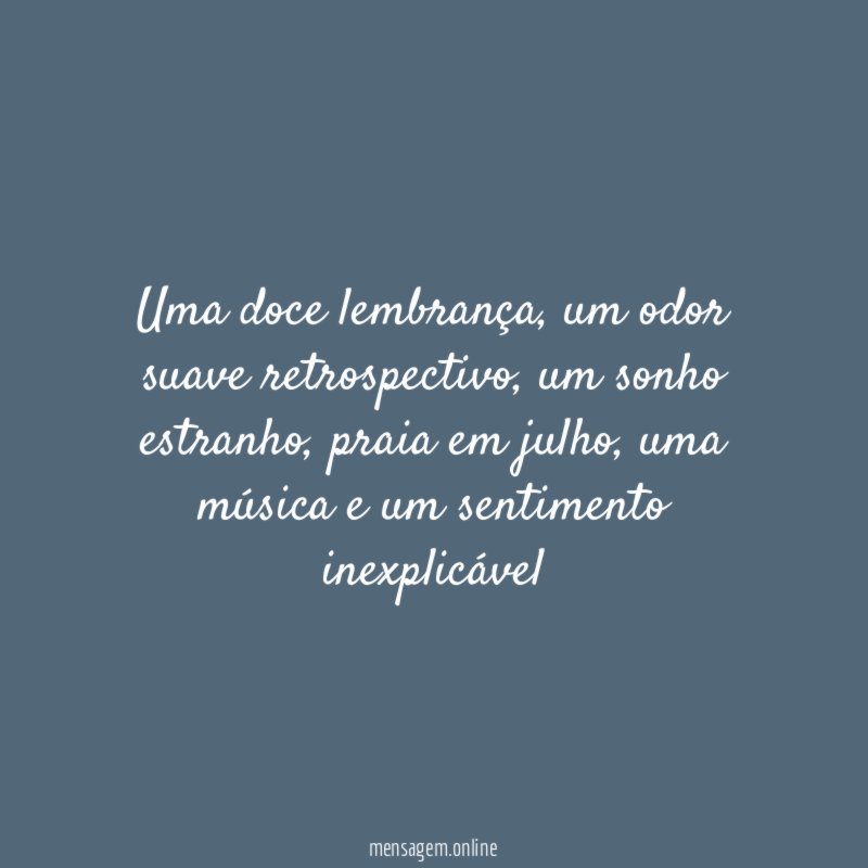 Uma doce lembrança