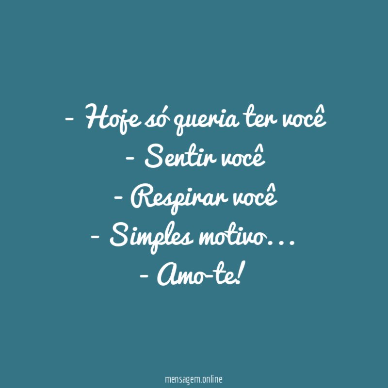 Hoje só queria ter você - Sentir você -