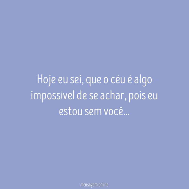 Hoje eu sei