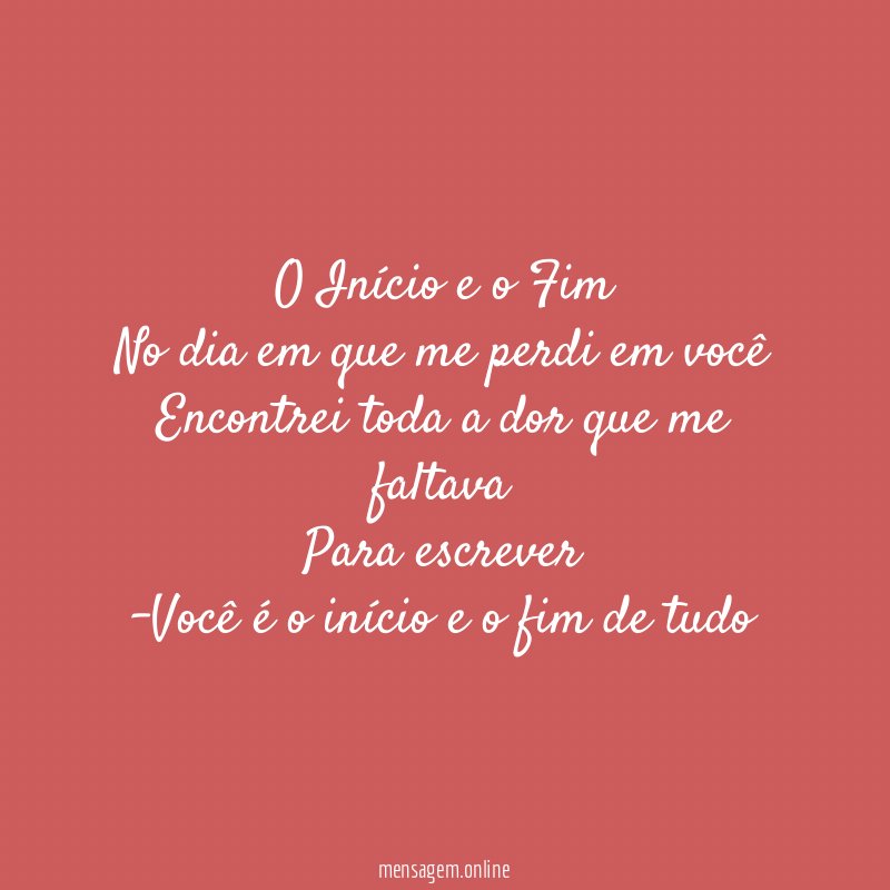 O Início e o Fim
