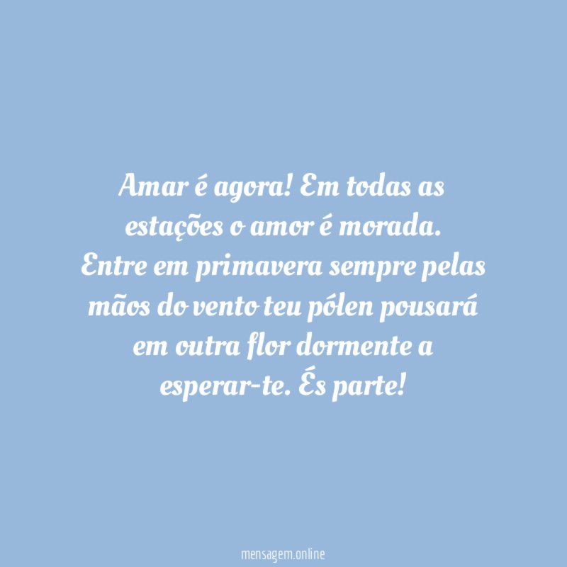 Amar é agora