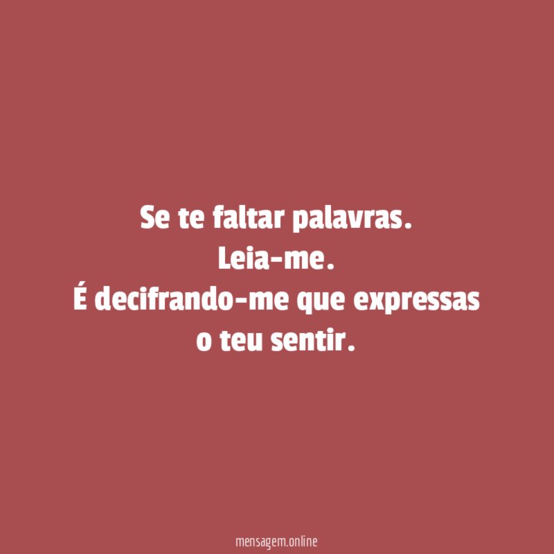 Se te faltar palavras