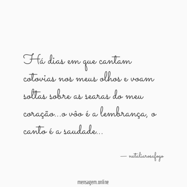 há dias em que cantam cotovias nos meus