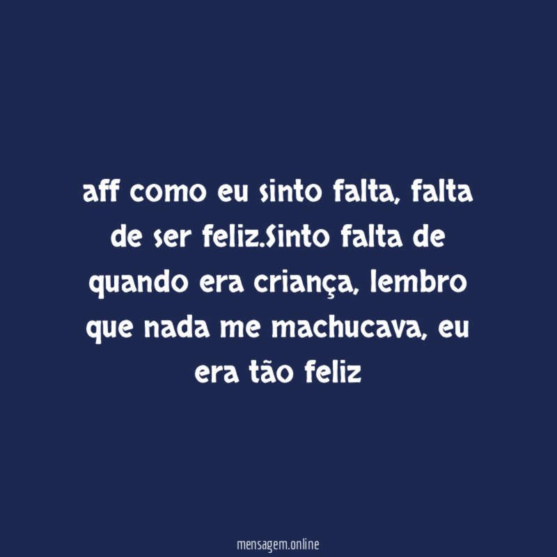 aff como eu sinto falta