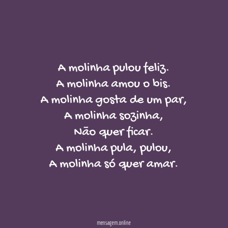 A molinha pulou feliz