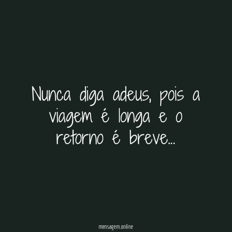 Nunca diga adeus