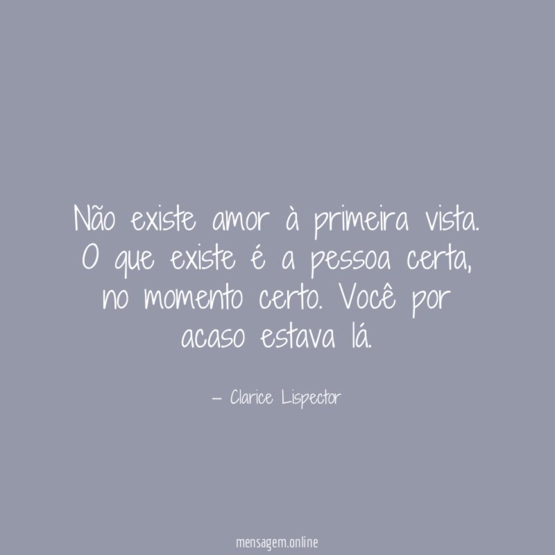 Não existe amor à primeira vista