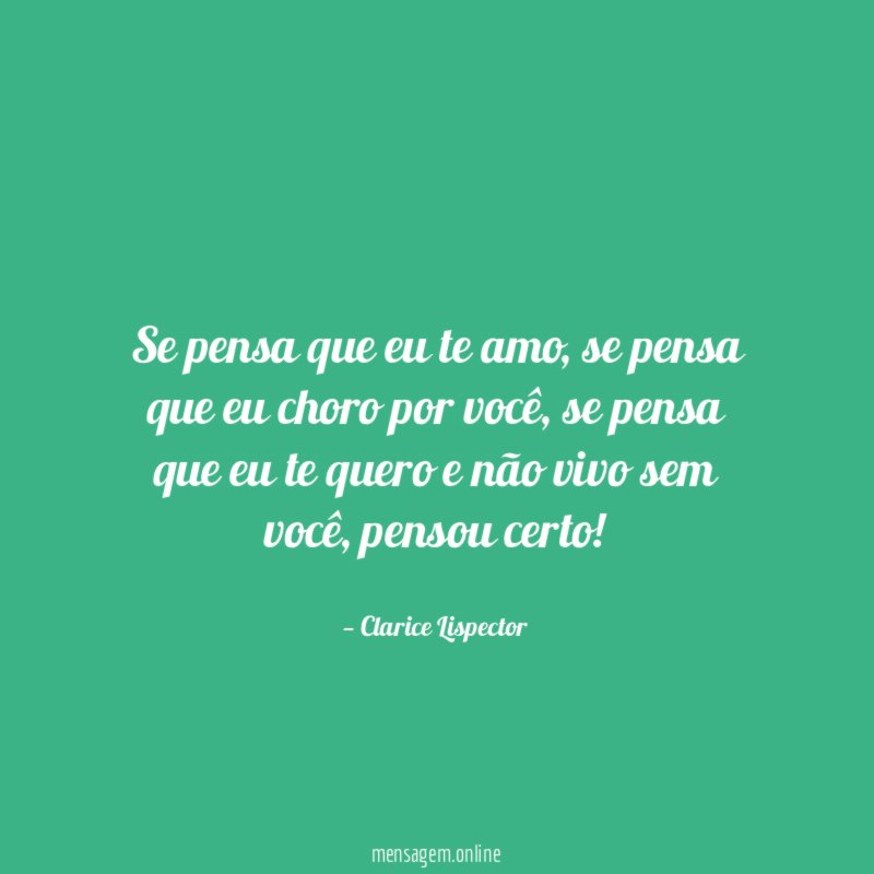 Se pensa que eu te amo