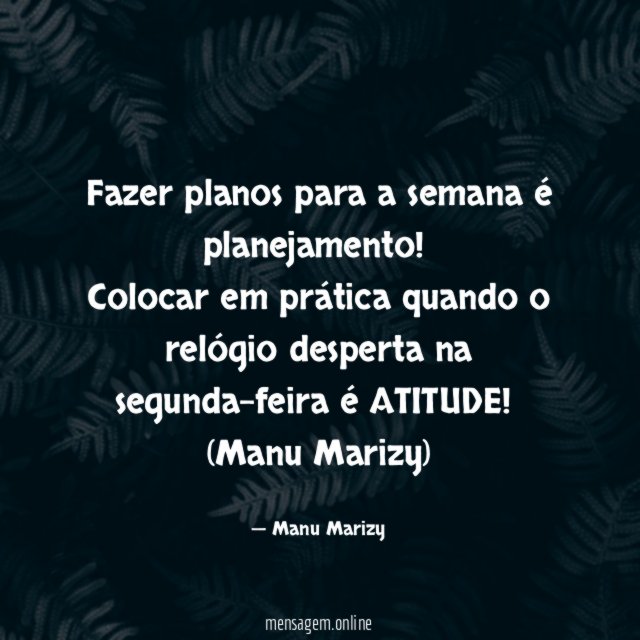 Fazer planos para a semana é planejamento