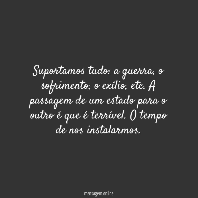 Suportamos tudo