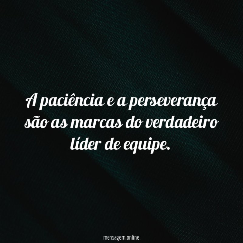 A paciência e a perseverança são as marcas
