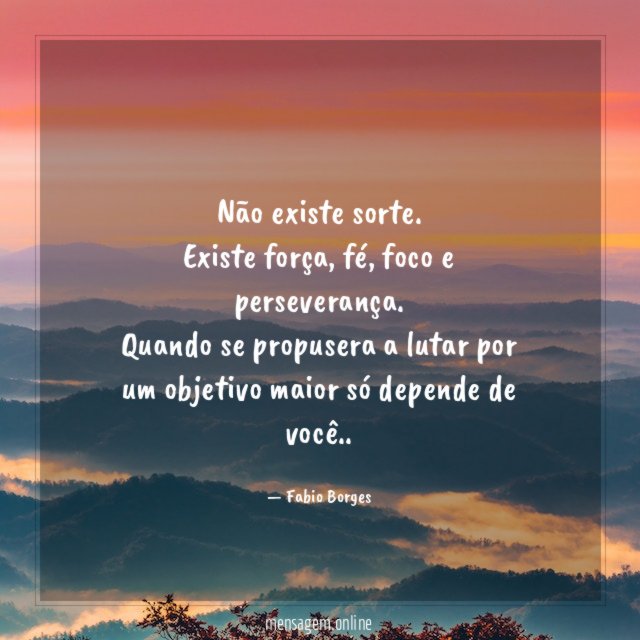 Não existe sorte