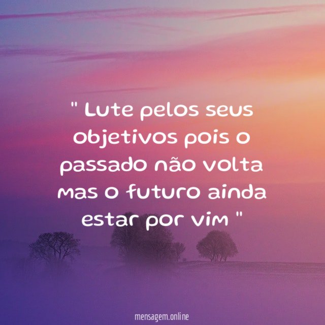 ' Lute pelos seus objetivos pois o passado