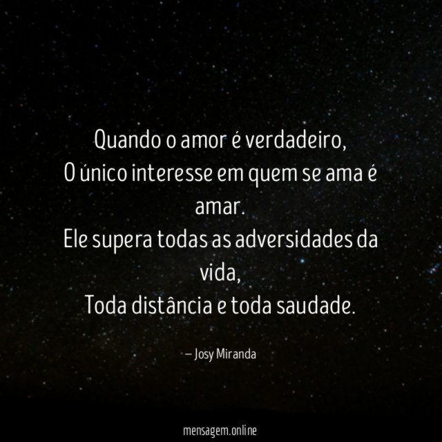 Quando o amor é verdadeiro