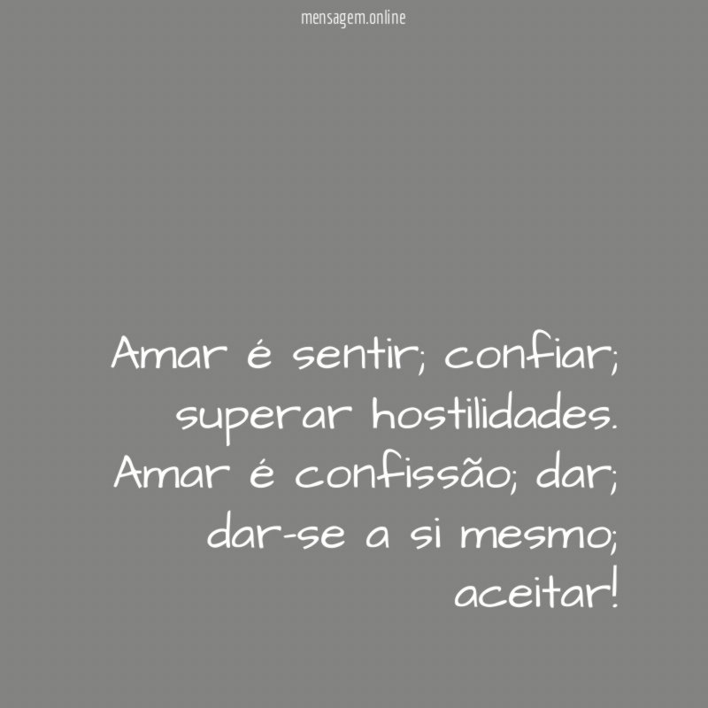 Amar é sentir