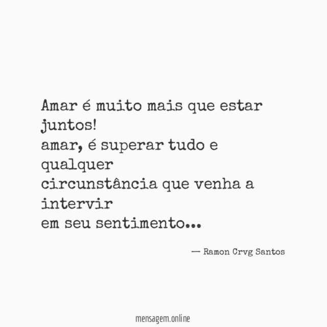Amar é muito mais que estar juntos