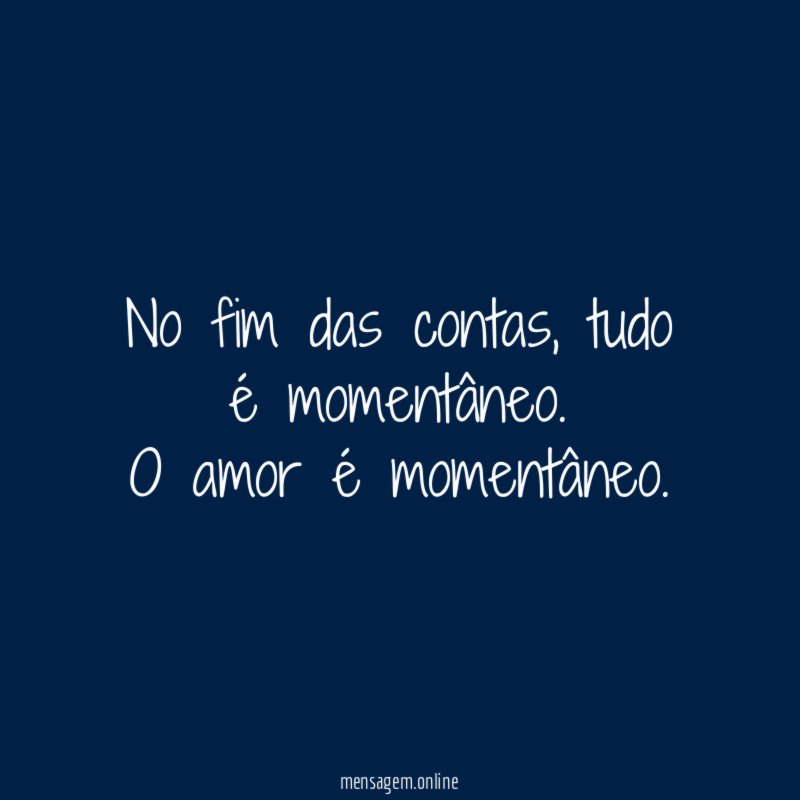 No fim das contas