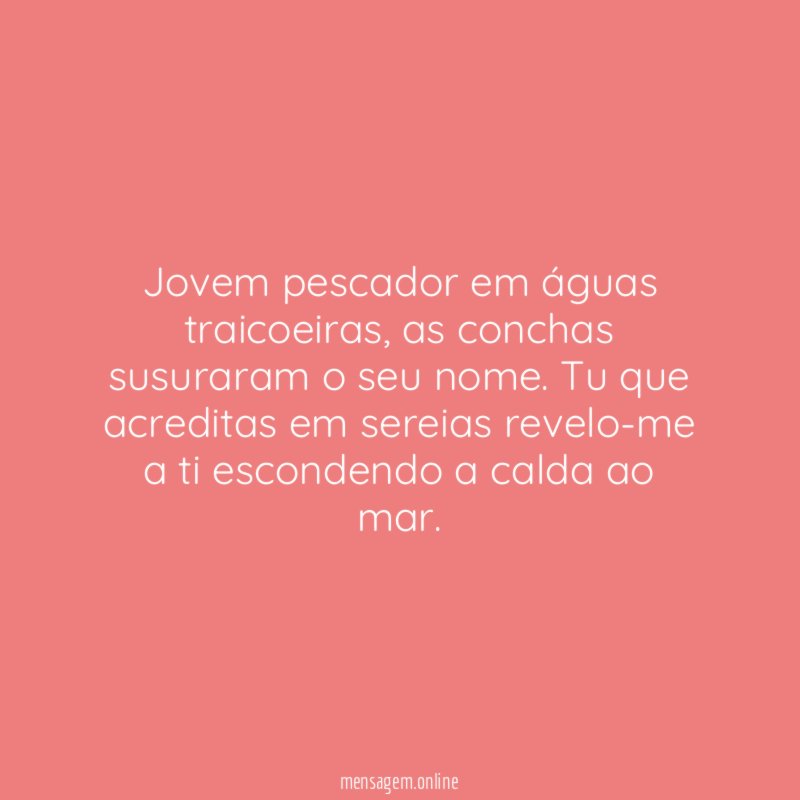 Jovem pescador em águas traicoeiras
