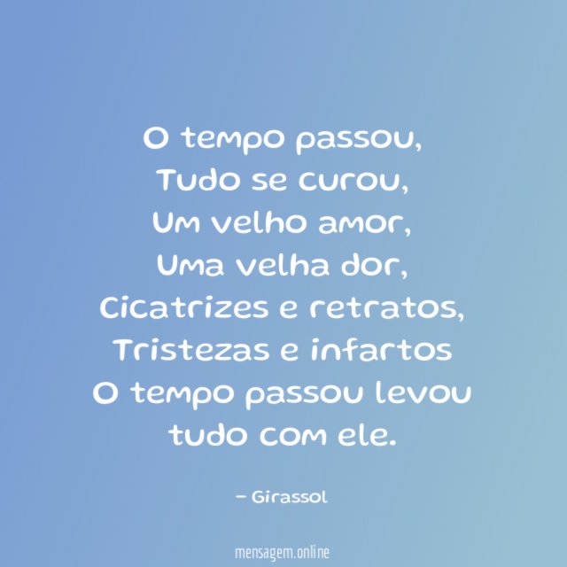 O tempo passou