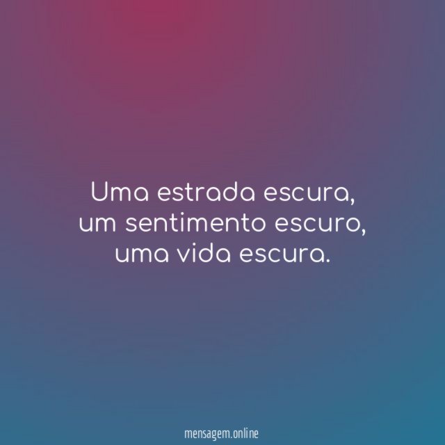 Uma estrada escura