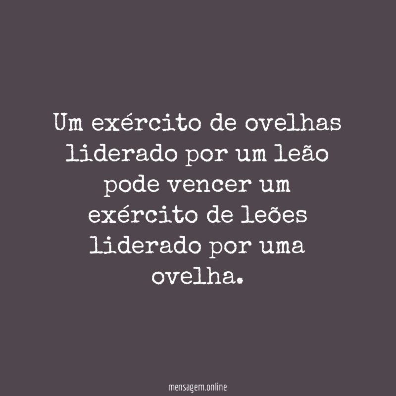 Um exército de ovelhas liderado por um leão
