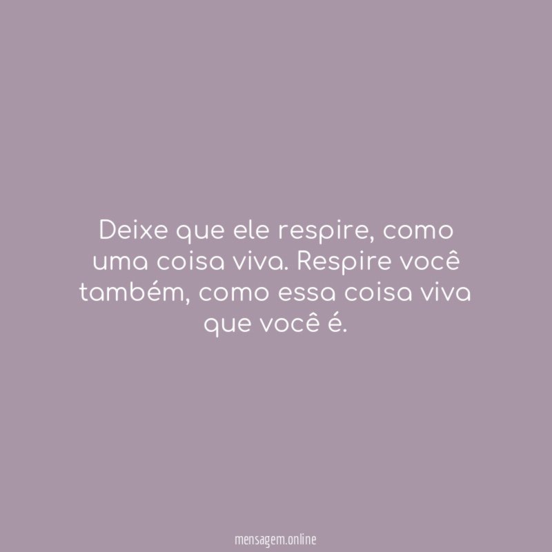 Deixe que ele respire