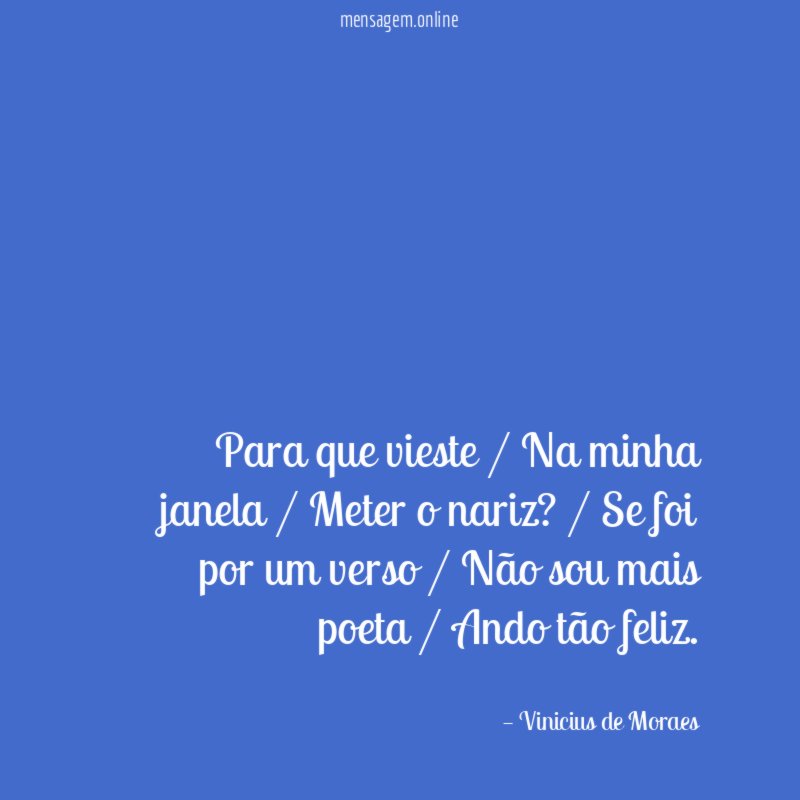 Para que vieste / Na minha janela / Meter o nariz
