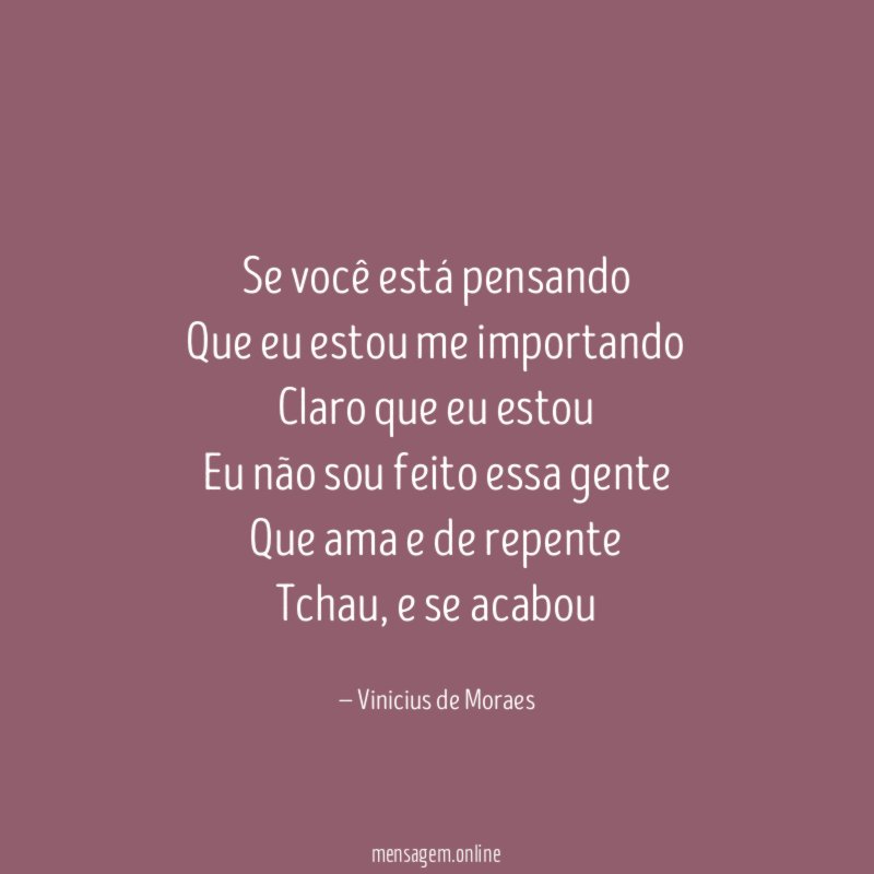 Se você está pensando Que eu estou me importando Claro