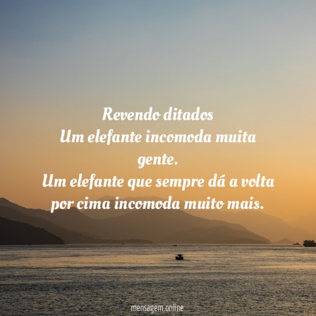 Revendo ditados Um elefante incomoda muita gente