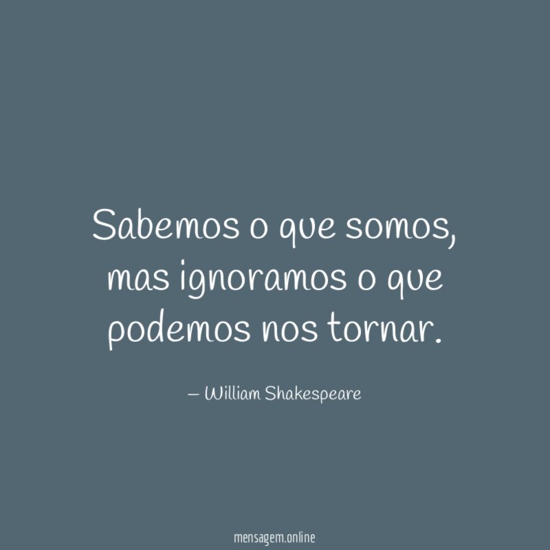 Sabemos o que somos