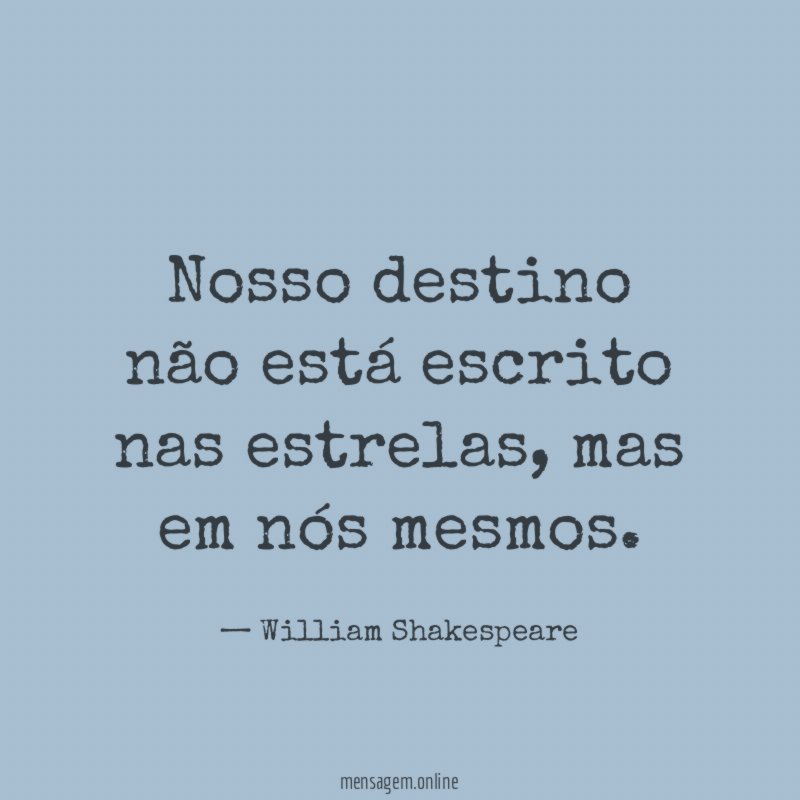 Nosso destino não está escrito nas estrelas