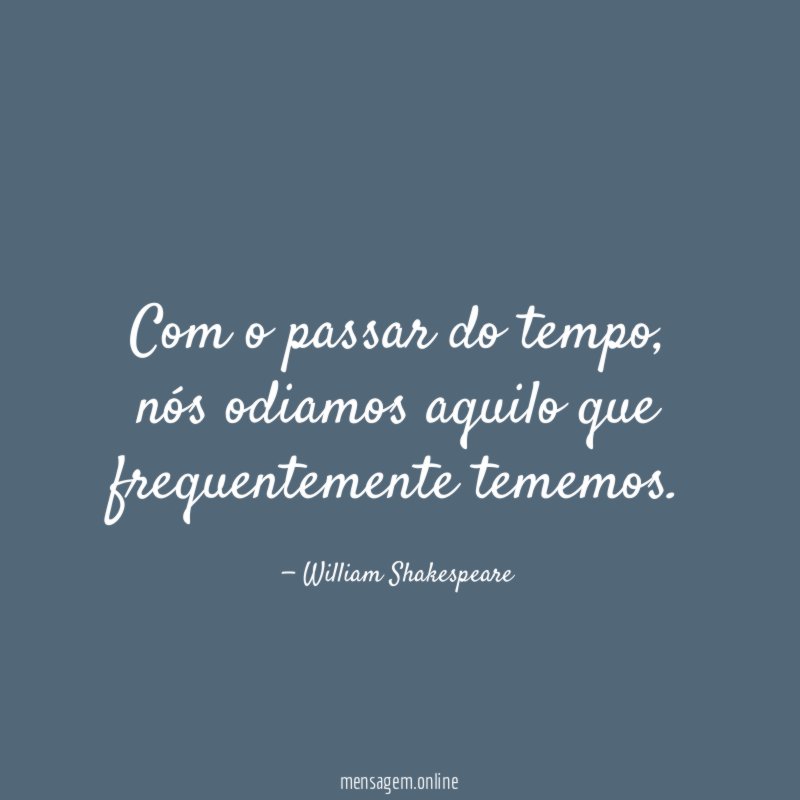 Com o passar do tempo