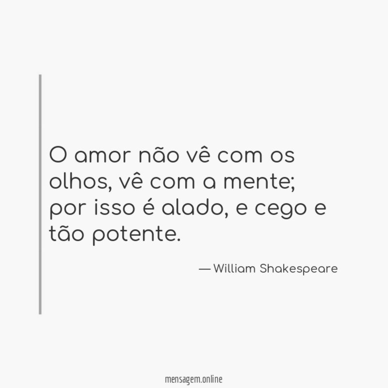 O amor não vê com os olhos