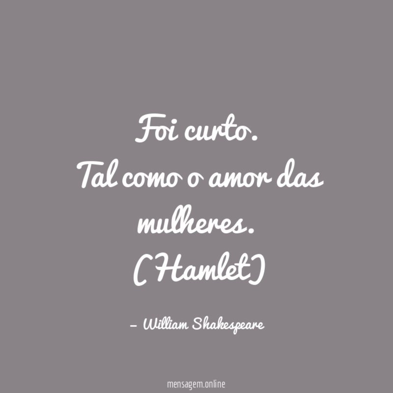 Foi curto