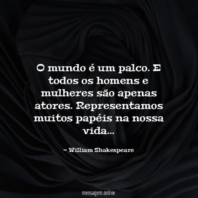 O mundo é um palco