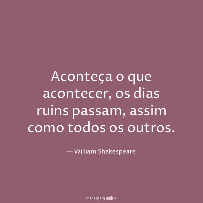Aconteça o que acontecer