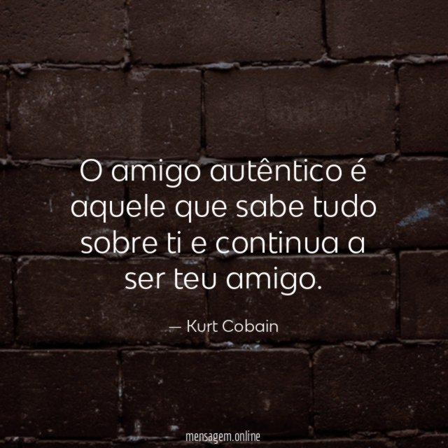 O amigo autêntico é aquele que sabe tudo