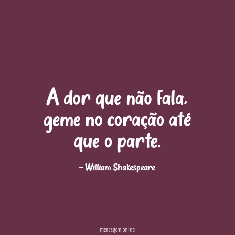 A dor que não fala